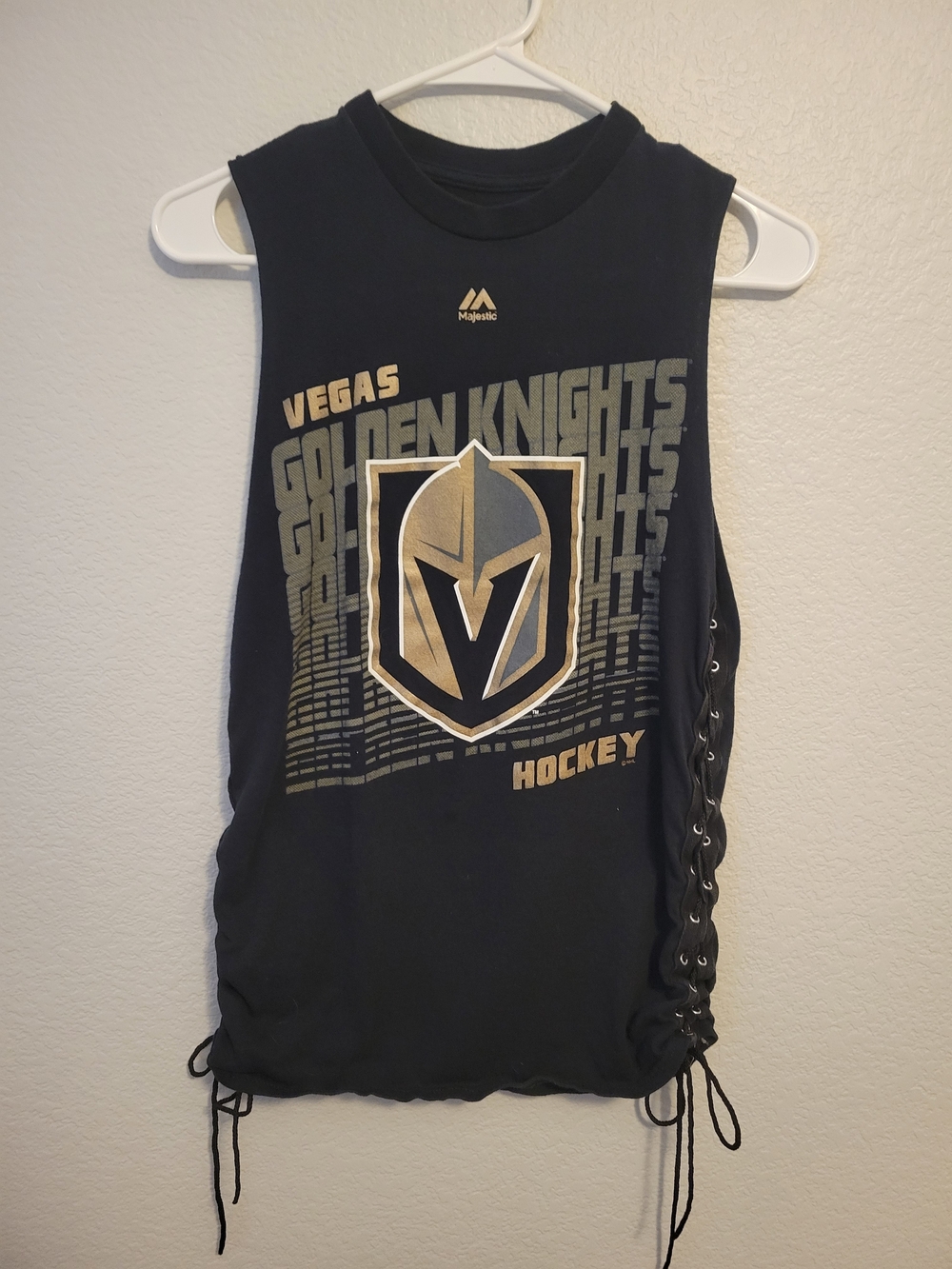 Vegas Golden Knights Womens DIY Tank Top w/Lace Up Eyelets